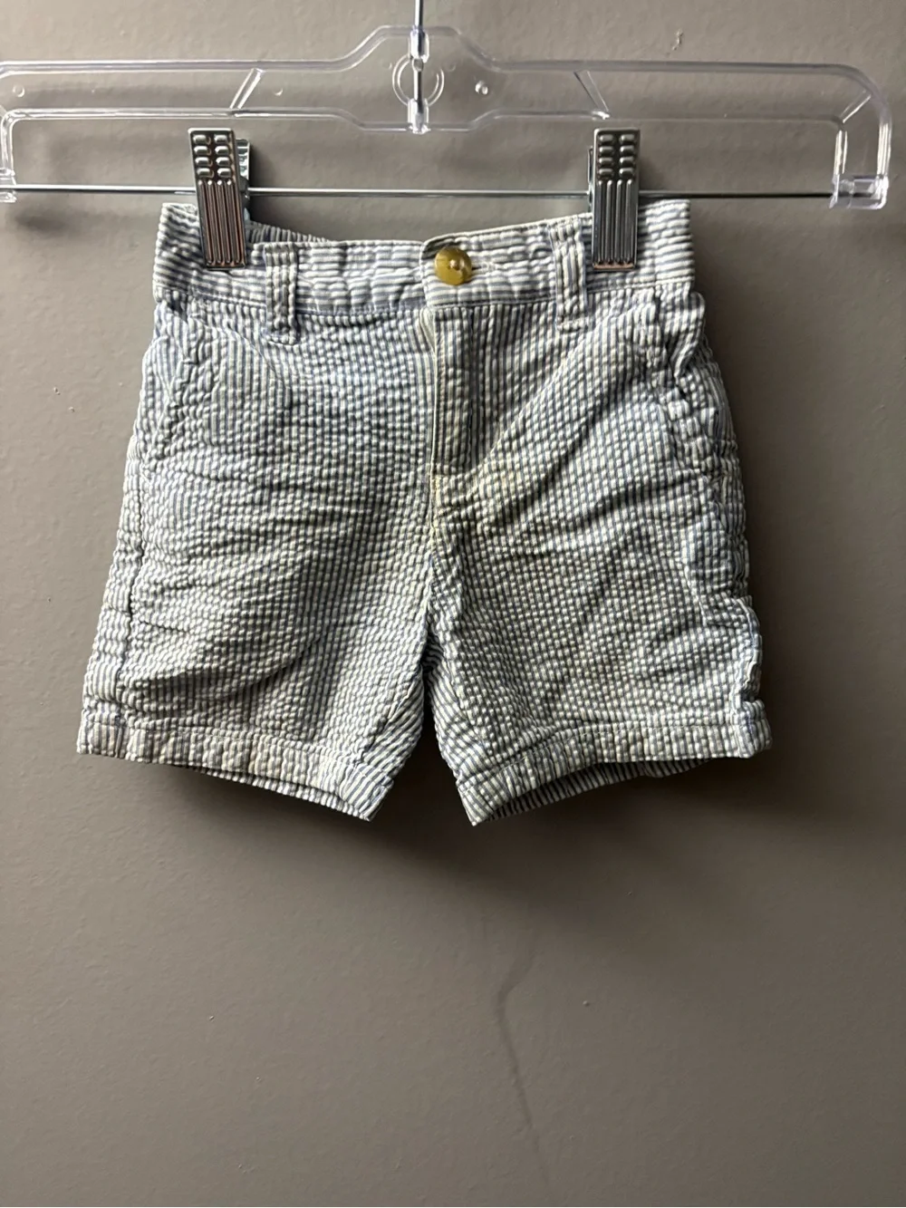 Janie and Jack Light Blue Seersucker Stripe Shorts